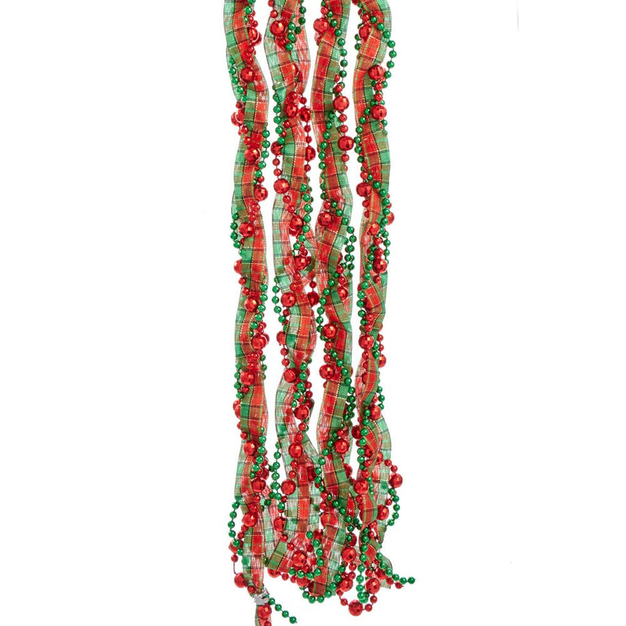 Plaid Ribbon Bead Garland