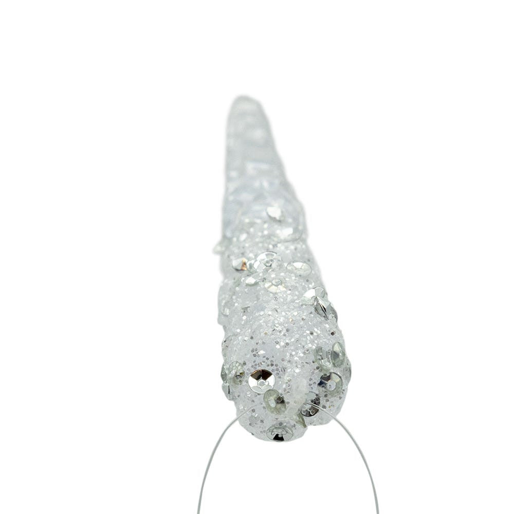 6" Glittered Icicle Ornaments