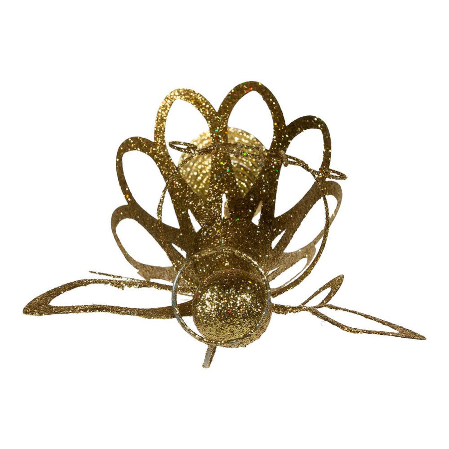 12" Un-Lit Gold Glittered Angel Treetop
