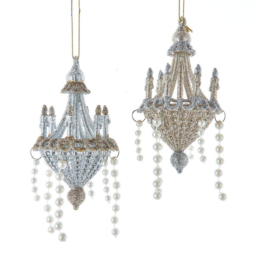 Glitter Chandelier With Pearl Ornaments