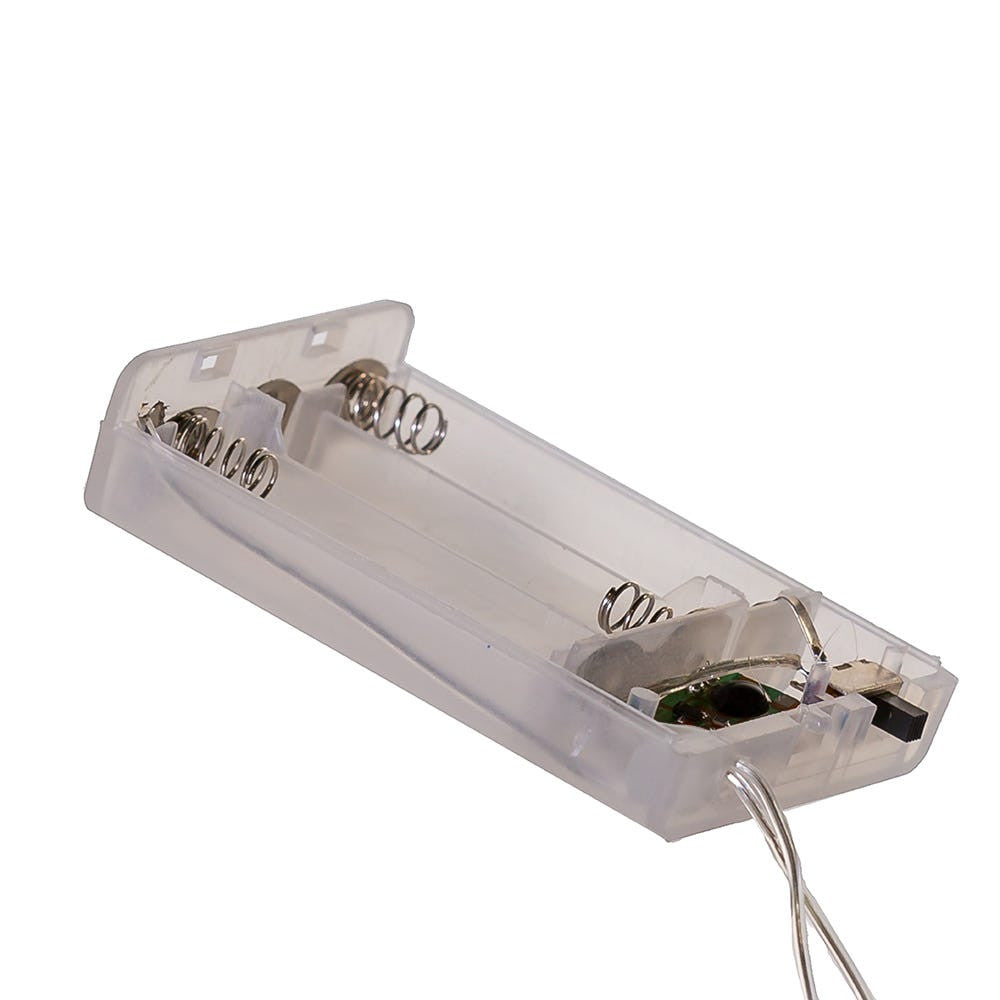 8' Battery Operated 25L Cool White Fairy LED Silver Wire Light Set In PDQ