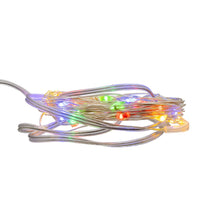 8' Battery Operated 25L Multicolor Fairy LED Silver Wire Light Set In PDQ