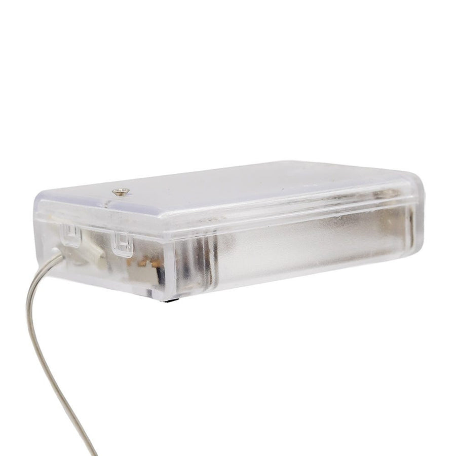 8' Battery Operated 25L Warm White Fairy LED Silver Wire Light Set In PDQ