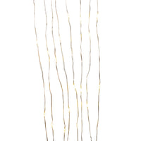 8' Battery Operated 25L Warm White Fairy LED Silver Wire Light Set In PDQ