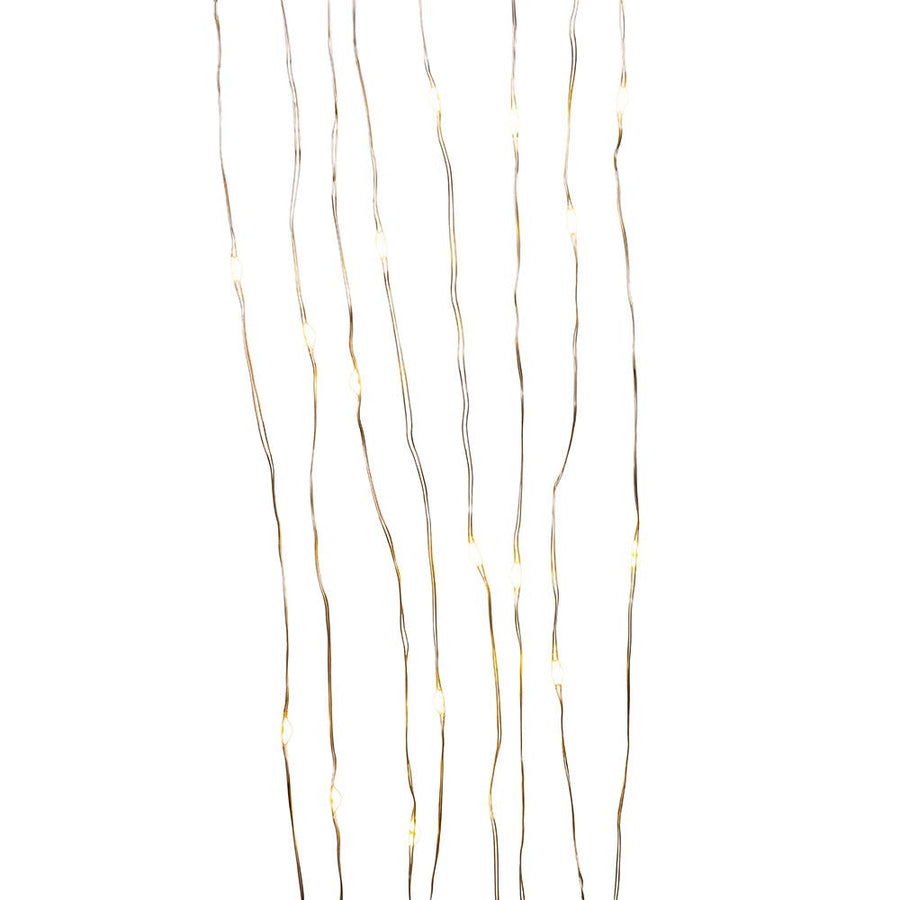 8' Battery Operated 25L Warm White Fairy LED Silver Wire Light Set In PDQ
