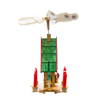 Wooden Christmas Alpine House Carousel With Candles