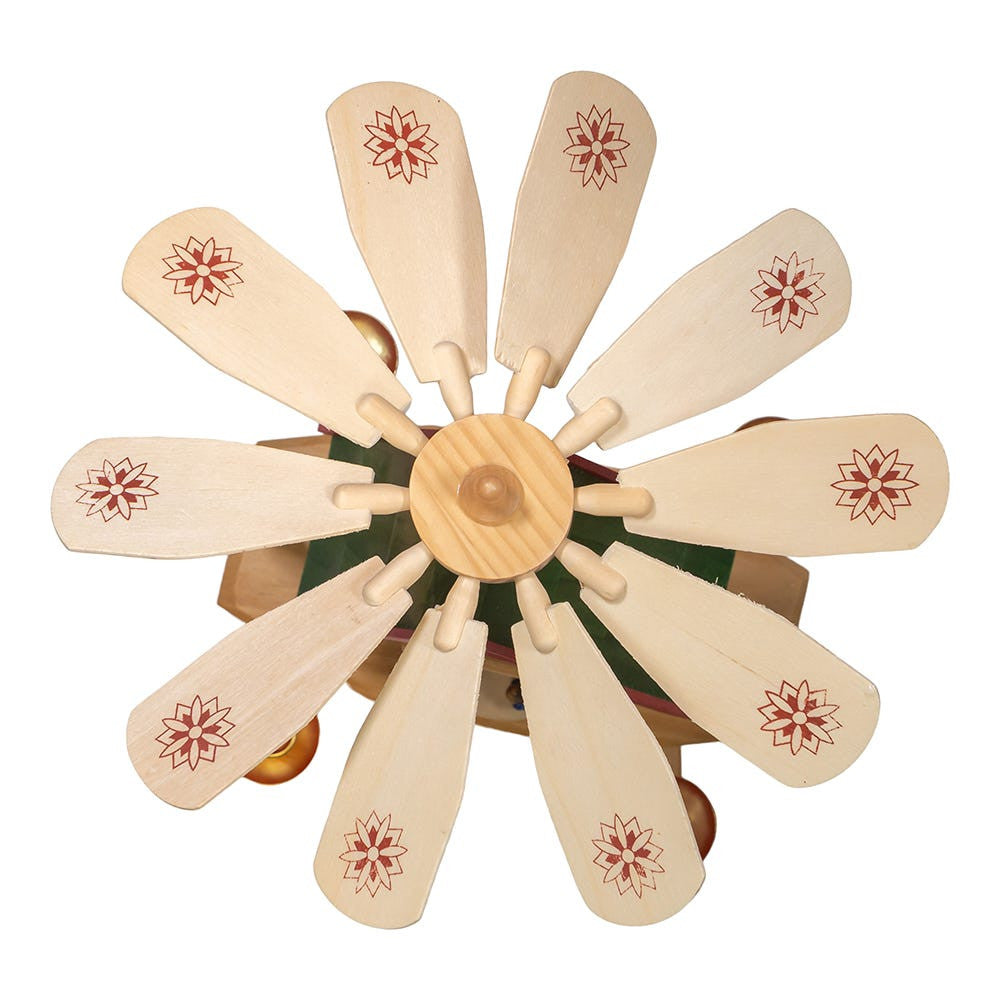 Wooden Christmas Alpine House Carousel With Candles