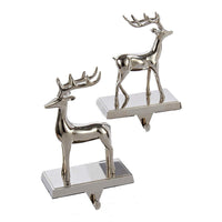 Silver Metal Reindeer Stocking Hangers