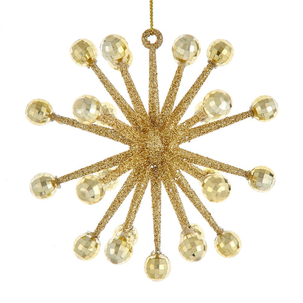 Gold Glittered Spike Ornament