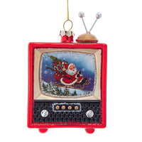 Glass Santa TV Ornament
