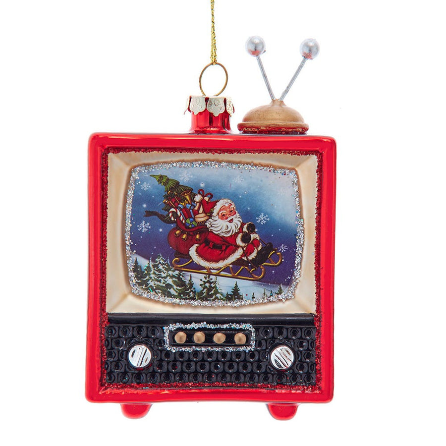 Glass Santa TV Ornament