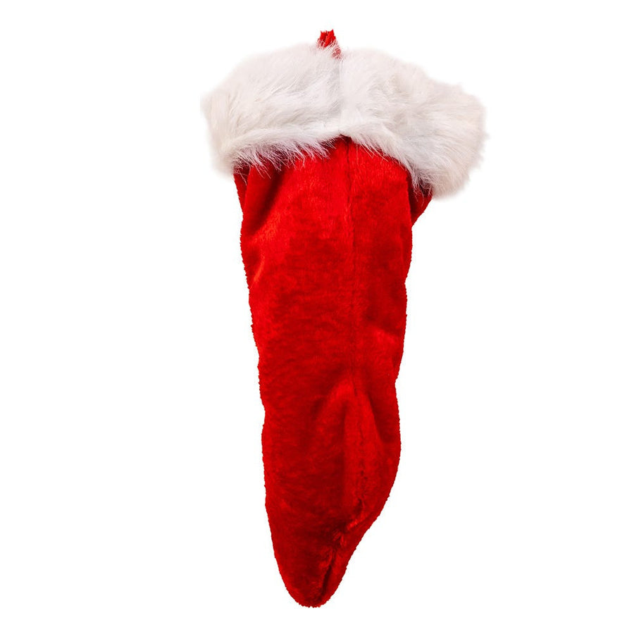 Red Stocking With Faux Rabbit Fur Cuff