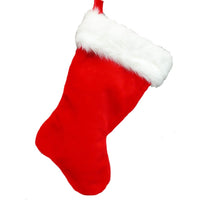 Red Stocking With Faux Rabbit Fur Cuff