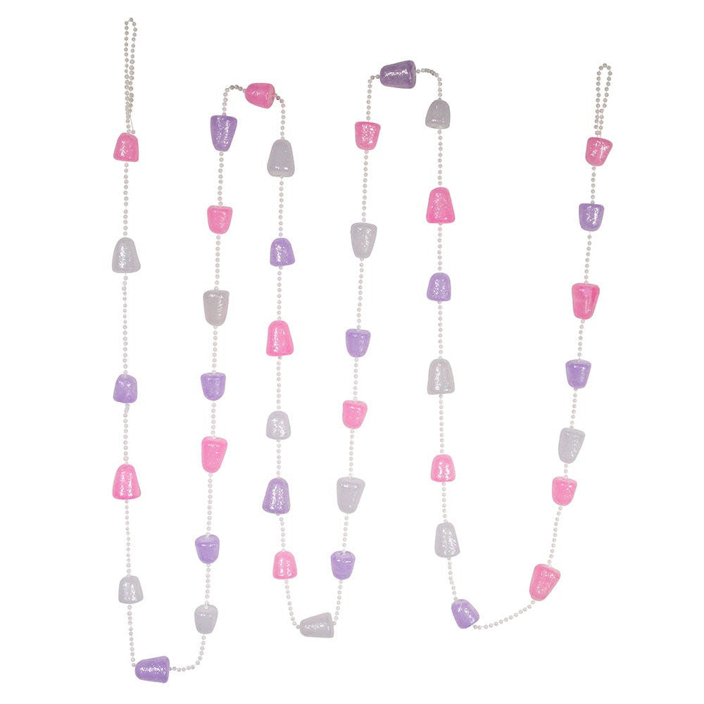 Pink, Purple and White Glittered Gum Drop Garland