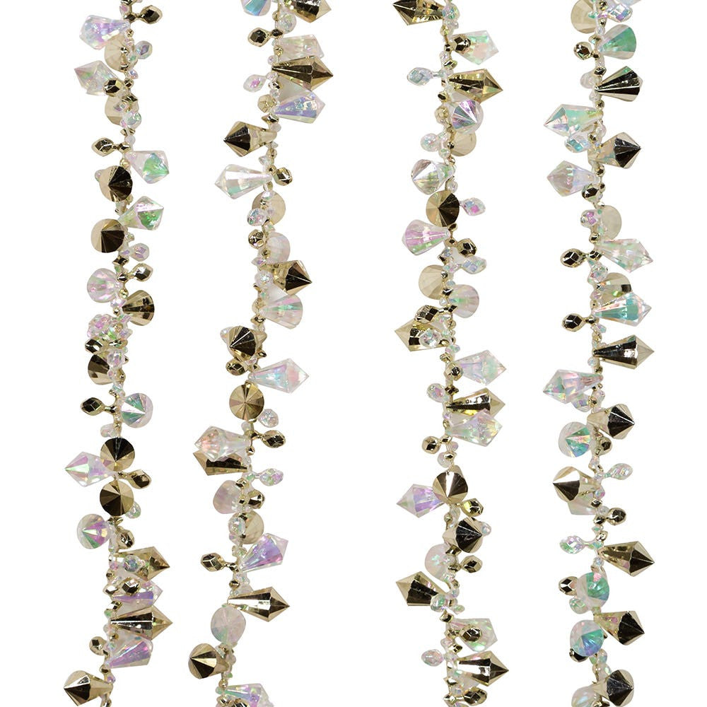 Iridescent and Gold Beaded Garland