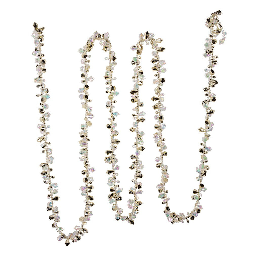 Iridescent and Gold Beaded Garland