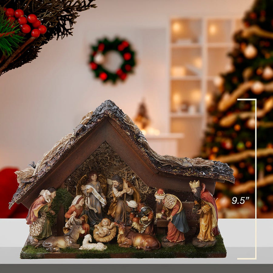 Musical LED Lighted Nativity Set With Stable