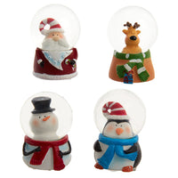 45MM Santa, Snowman, Reindeer and Penguin Water Globes