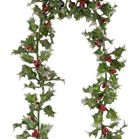 9' Un-Lit Holly Garland