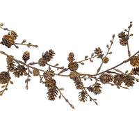 Copper Glittered Pinecone Garland
