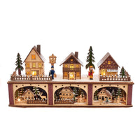 Battery Operated LED Wooden Village Houses