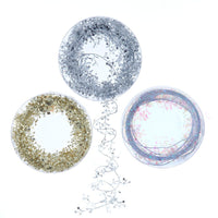 2' Unlit Gold, Silver & Iridescent Starry Tinsel Garlands