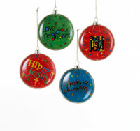 Glass Good News Bubble Glass Ornaments