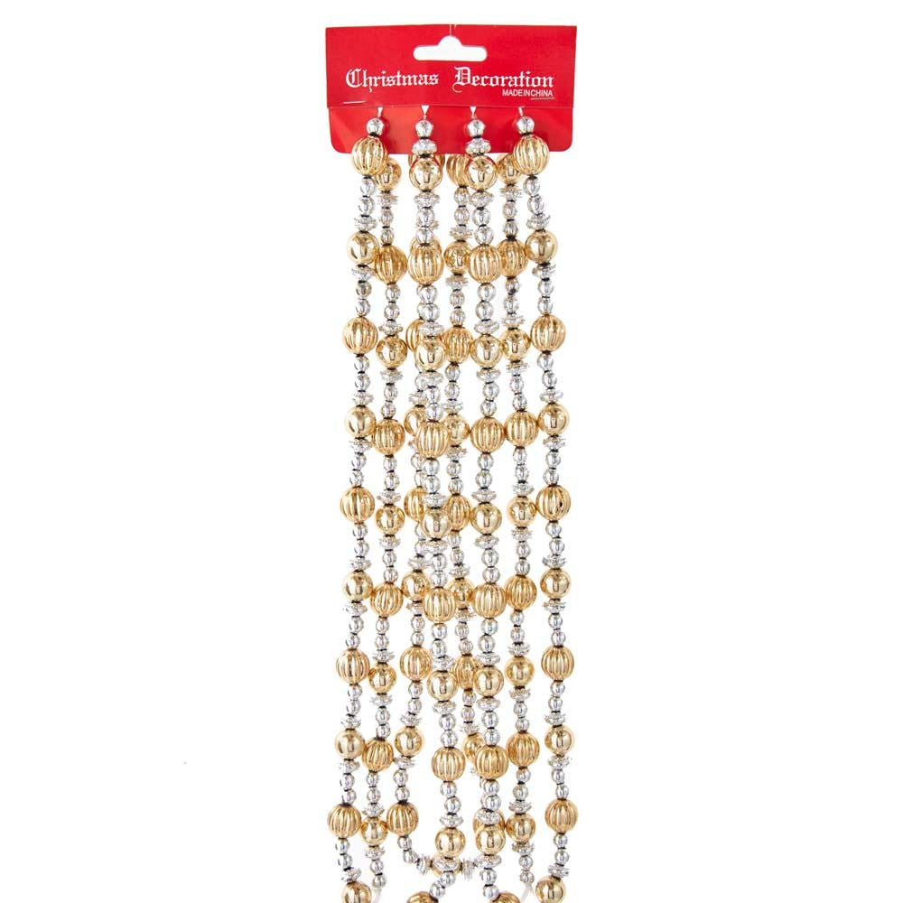 Shiny Silver and Gold Beaded Garland