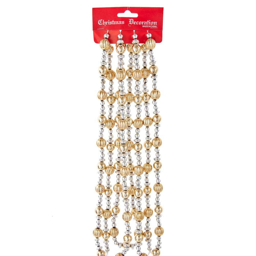 Shiny Silver and Gold Beaded Garland