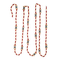 Wooden Red Beads With Black and White Spool Garland