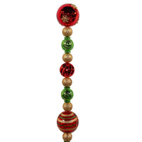 6' 90MM Shatterproof Jumbo Red, Green & Gold Garland