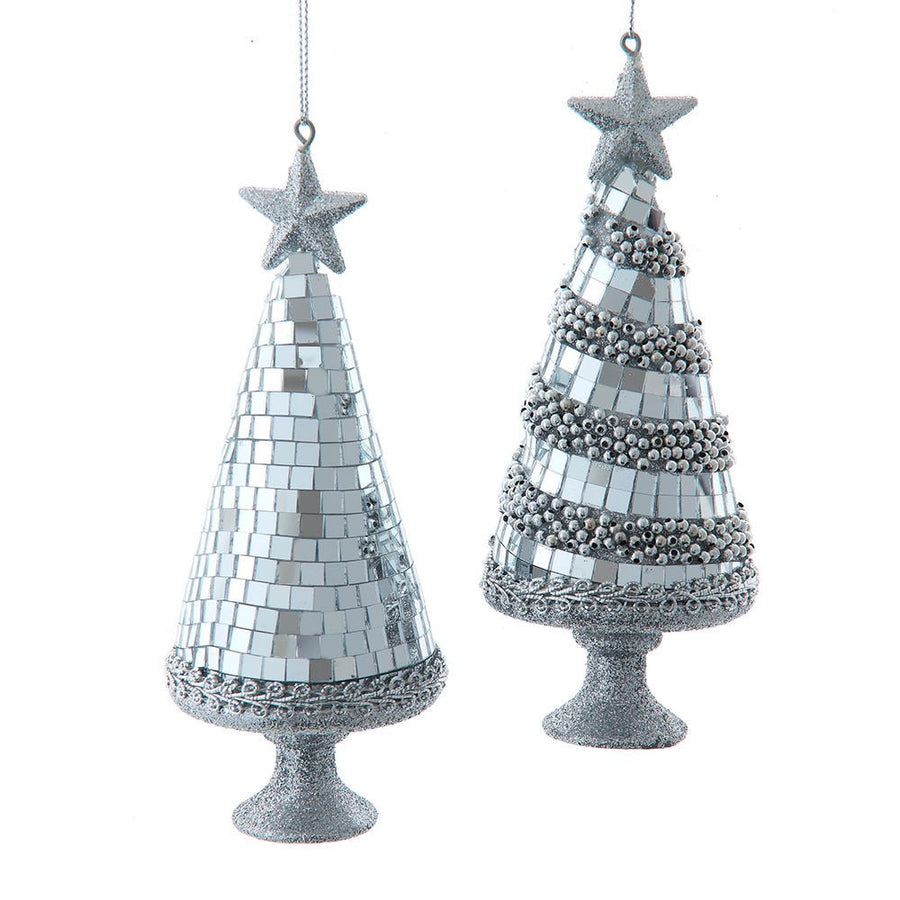 Silver Mirror Christmas Tree Ornaments