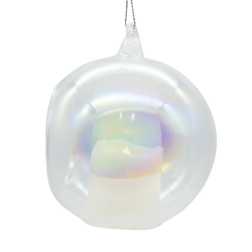 90MM Battery-Operated Lighted LED Candle In Votive Ornament