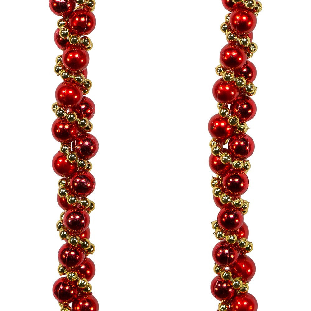 Red and Gold Bead Twisted Garland