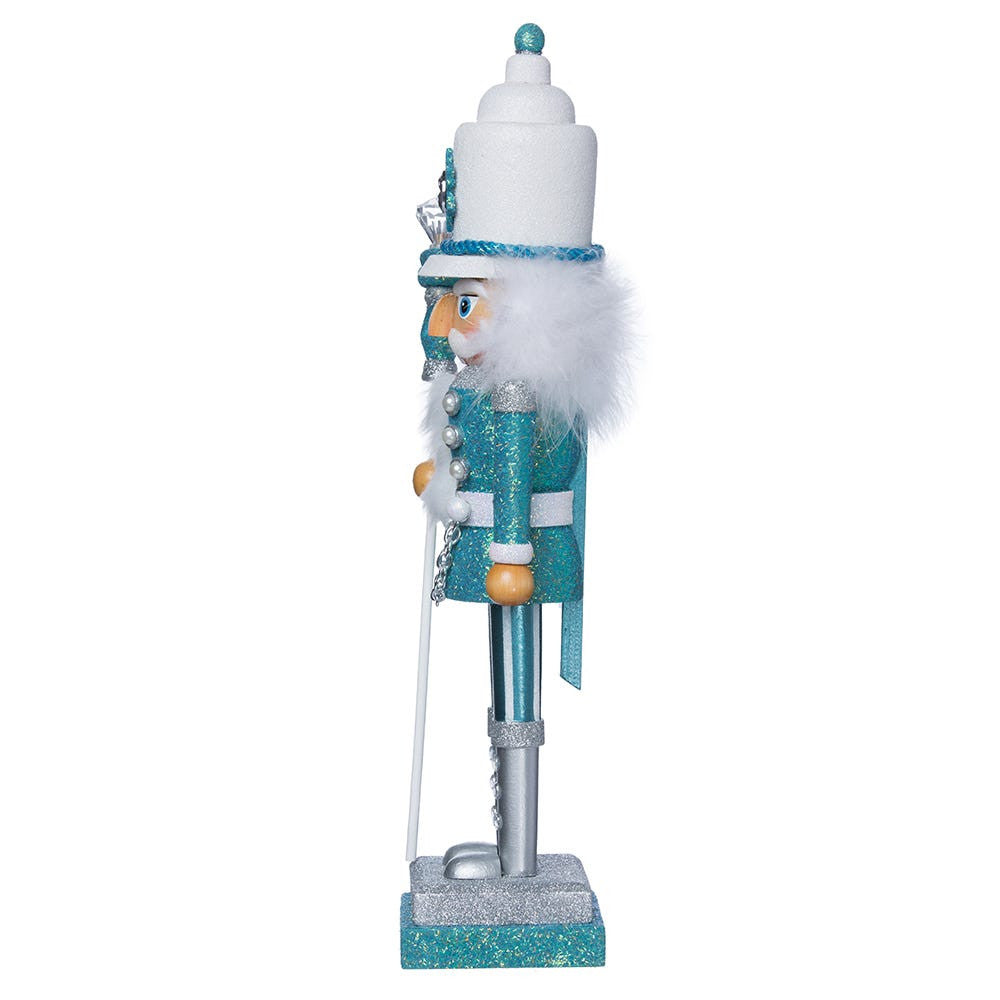 17" Hollywood Nutcrackers™ Turquoise and White Glittered Soldier Nutcracker