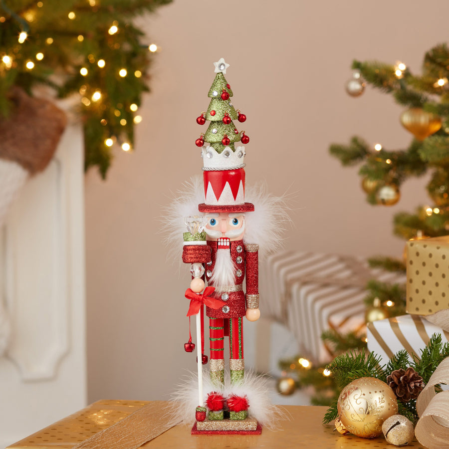 15" Hollywood Nutcrackers™ Red and Green Tree Hat Nutcracker