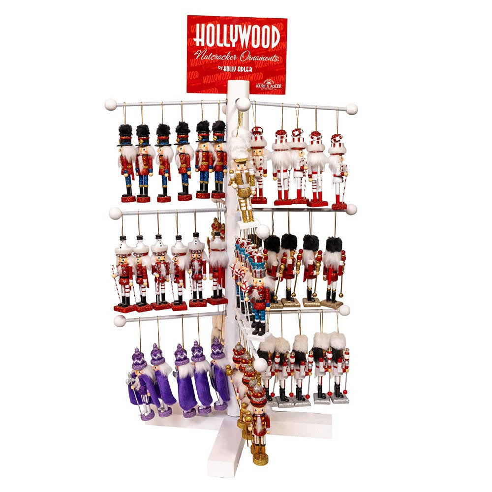 6" Hollywood Nutcrackers™ Ornament Assortment With Ornament Stand