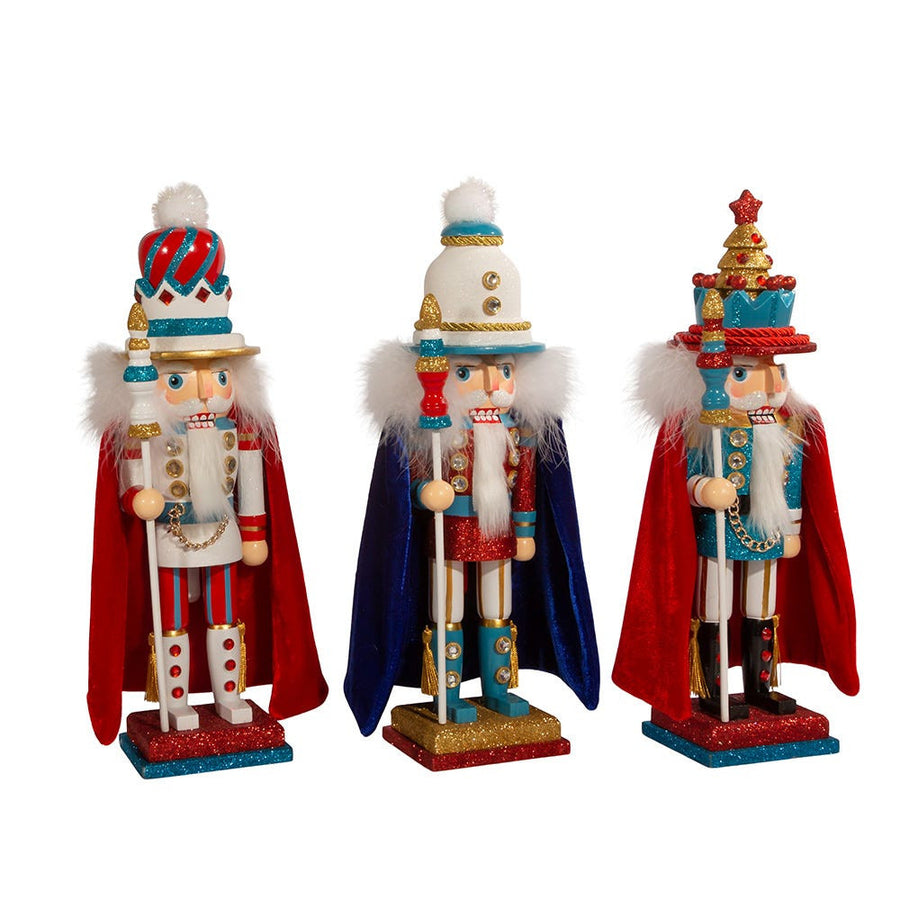 15" Hollywood Nutcrackers™ Red, White and Teal Soldier & King Nutcracker