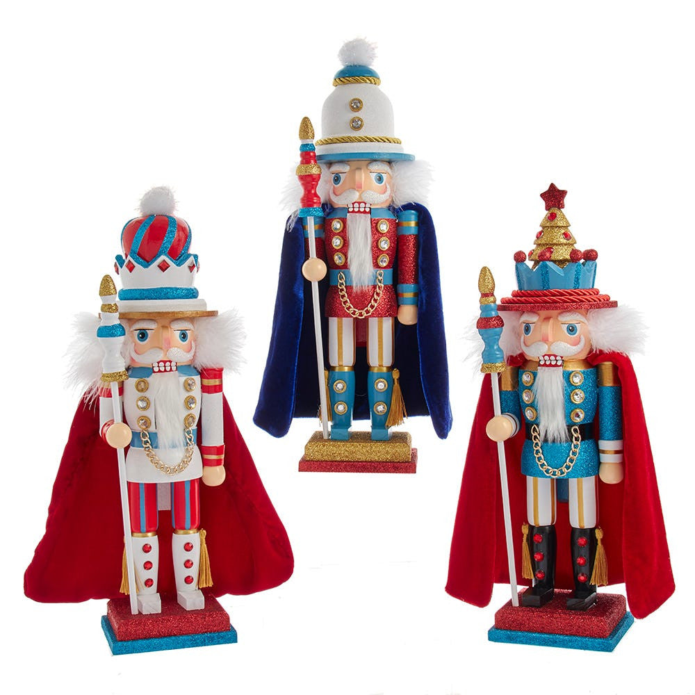 15" Hollywood Nutcrackers™ Red, White and Teal Soldier & King Nutcracker