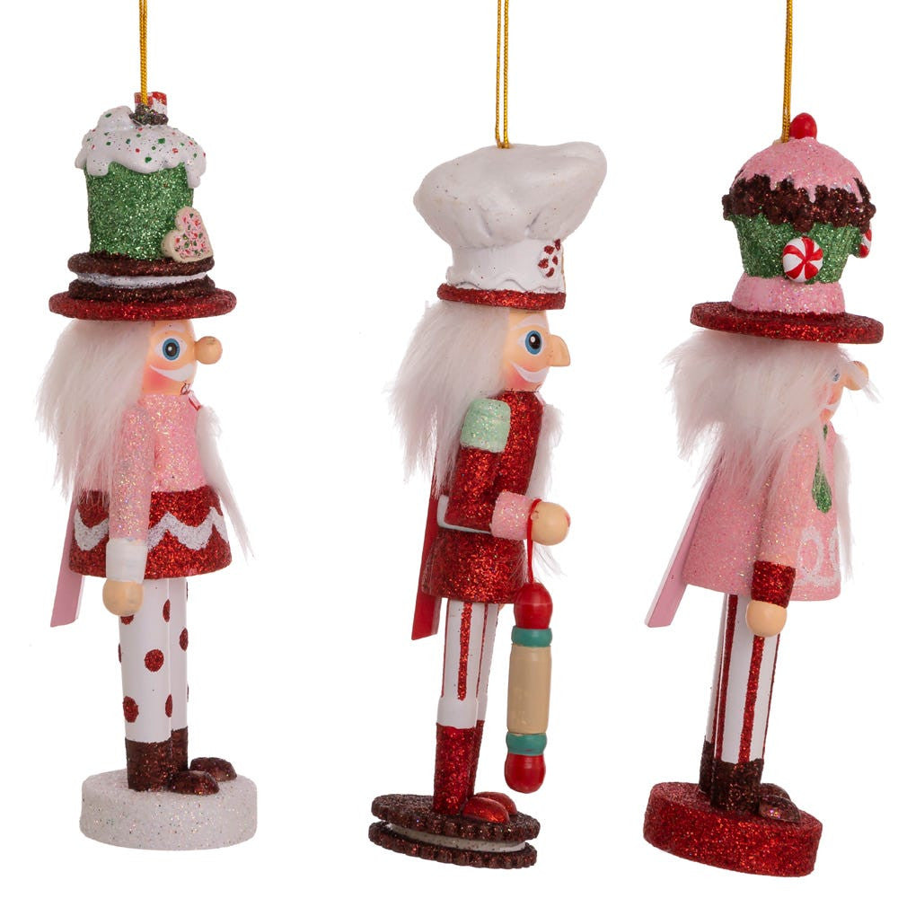 6" Hollywood Nutcrackers™ Cake, Cocoa and Gingerbread Nutcracker Ornaments
