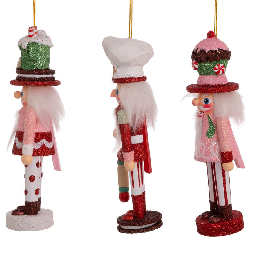 6" Hollywood Nutcrackers™ Cake, Cocoa and Gingerbread Nutcracker Ornaments