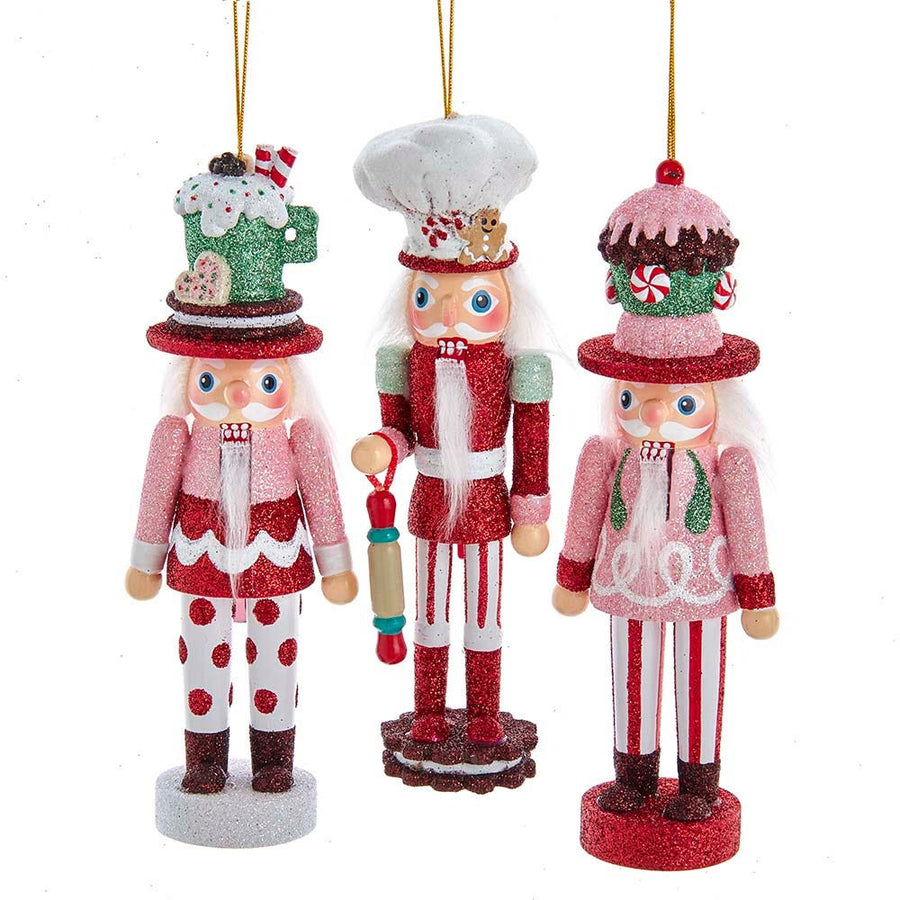 6" Hollywood Nutcrackers™ Cake, Cocoa and Gingerbread Nutcracker Ornaments