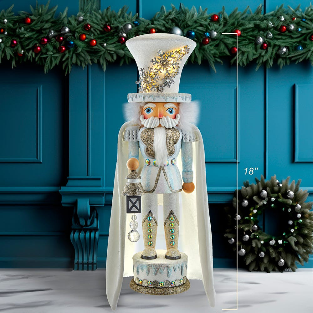 18" Hollywood Nutcrackers™ White Snowflake LED Soldier Nutcracker