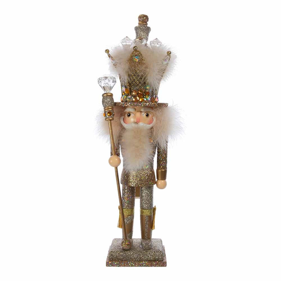 16" Hollywood Nutcrackers™ Platinum and Gold Glittered Nutcracker