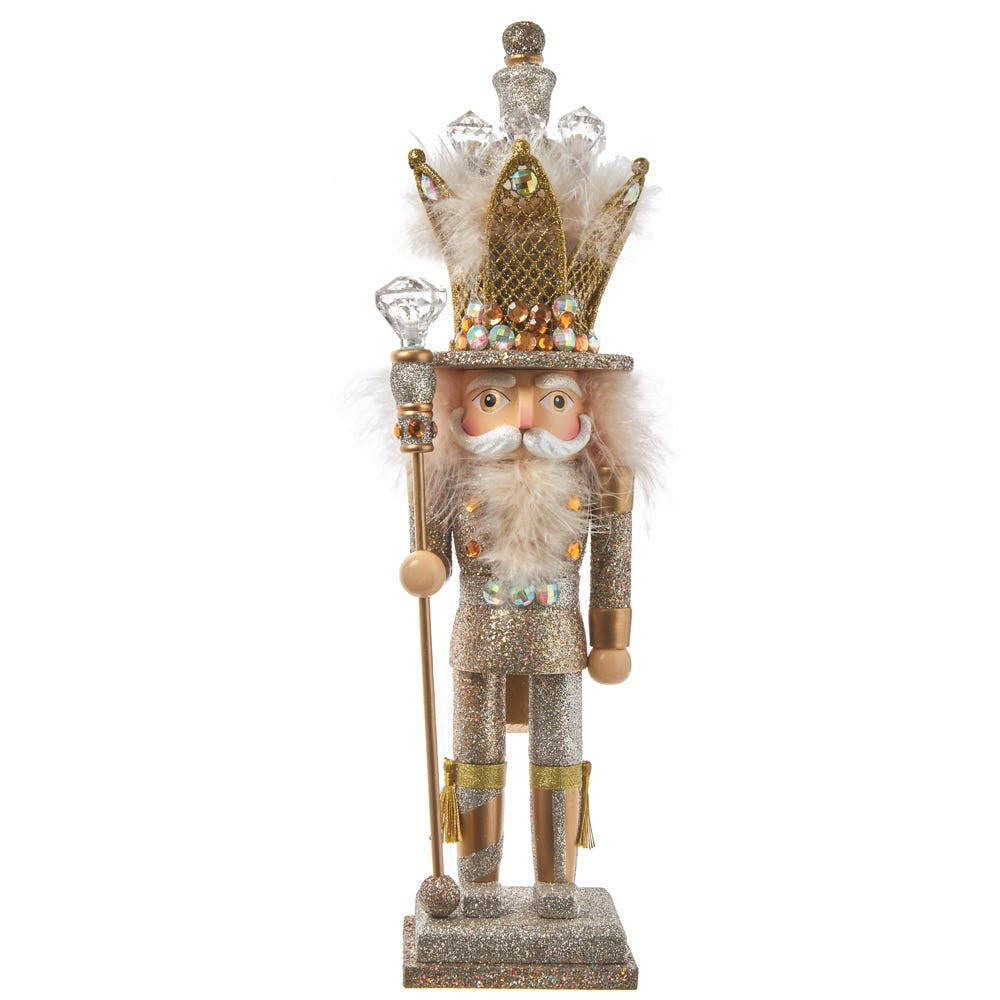 16" Hollywood Nutcrackers™ Platinum and Gold Glittered Nutcracker