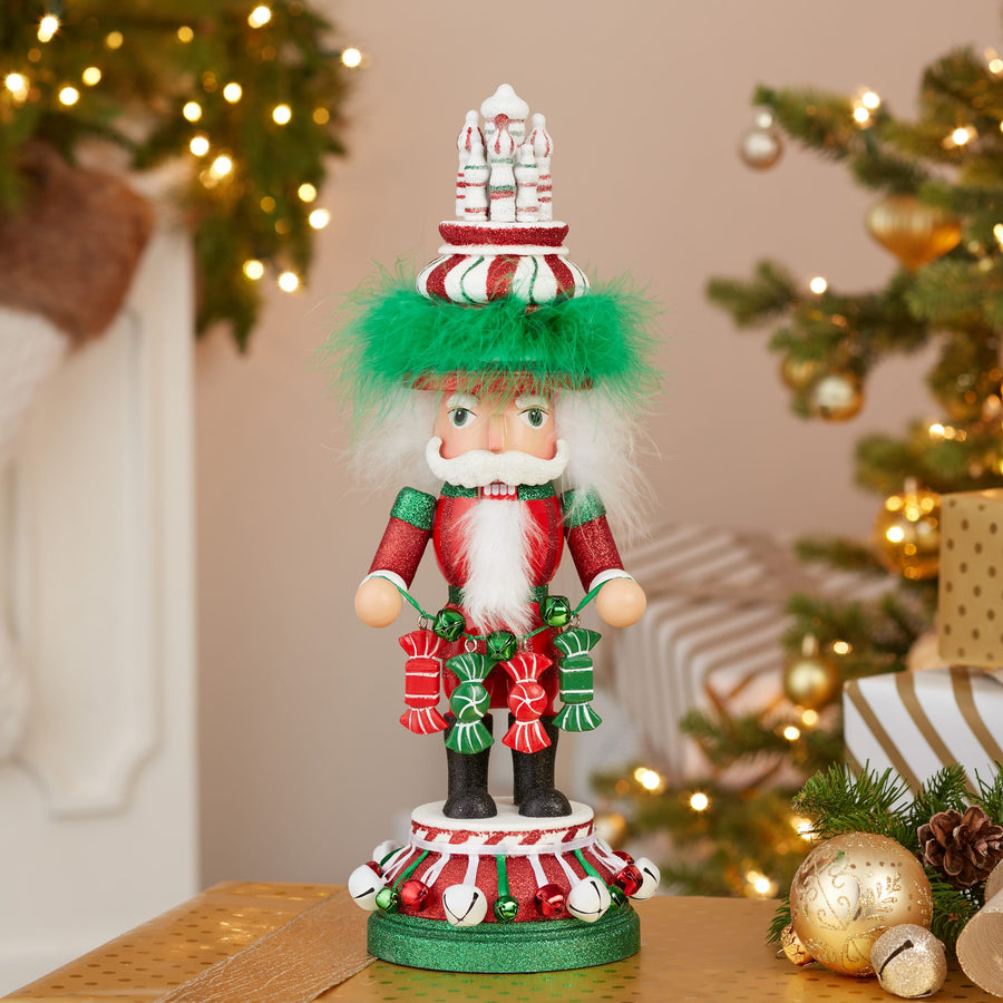 15" Hollywood Nutcrackers™ Red, White & Green Candy Tower Hat Nutcracker