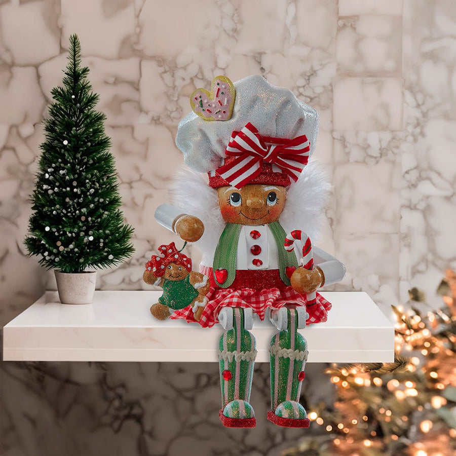 11" Hollywood Nutcrackers™ Gingerbread Baker Girl Shelf Sitter Nutcracker