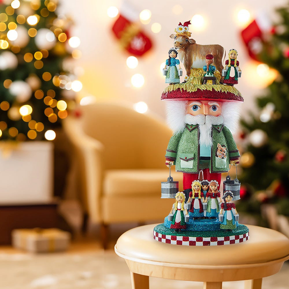 16.5" Hollywood Nutcrackers™ 8 Maids A Milking Nutcracker (8th in Series)