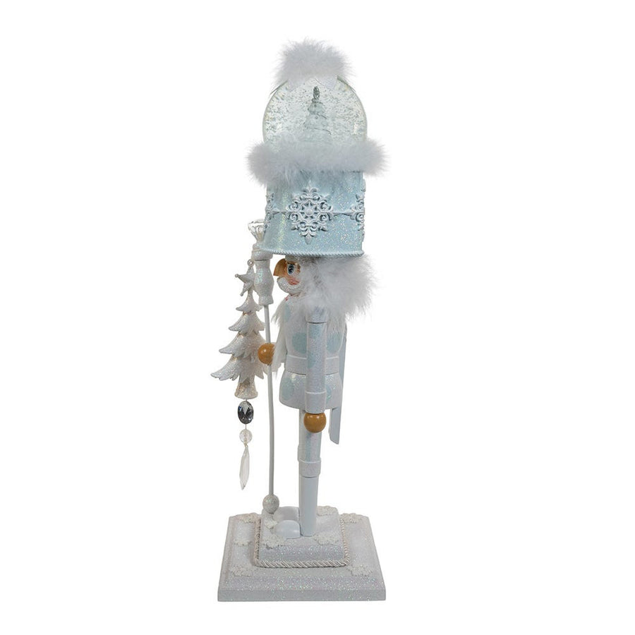 20" Hollywood Nutcrackers™ Battery Operated Lighted Animated Musical White Soldier Water Globe Hat Nutcracker