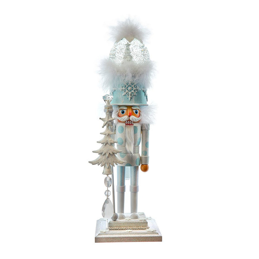 20" Hollywood Nutcrackers™ Battery Operated Lighted Animated Musical White Soldier Water Globe Hat Nutcracker